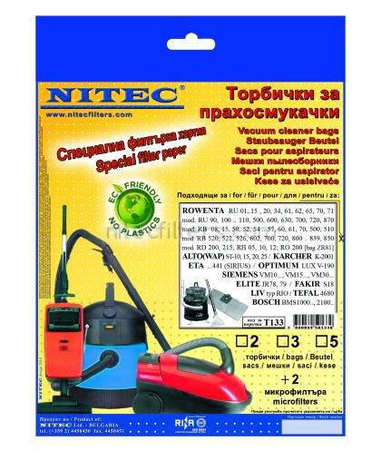 Vacuum cleaner bags, code T133