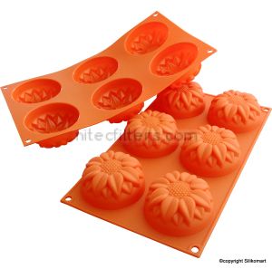Silicone multi mould SMALL SUNFLOWERS 6 pcs, code S47
